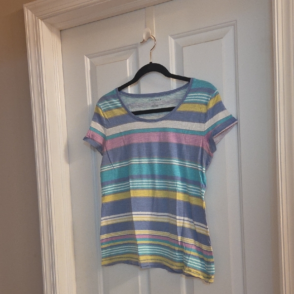 Talbots Tops - Talbots Purple Blue Striped Multicolor Women's Top Small
